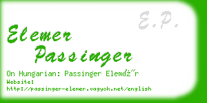elemer passinger business card